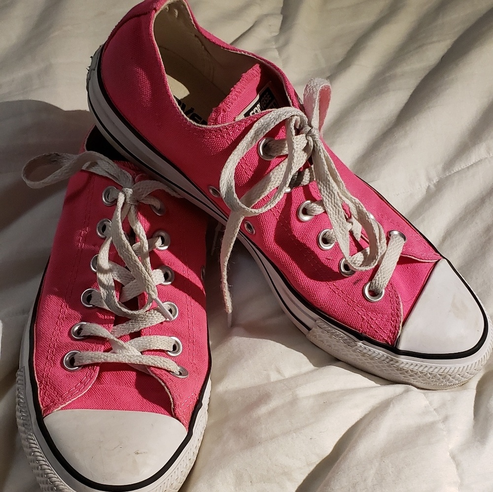 Converse bright pink sneakers